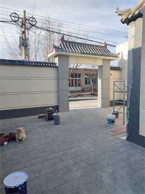 北京顺义自建房外墙水包砂施工涂装